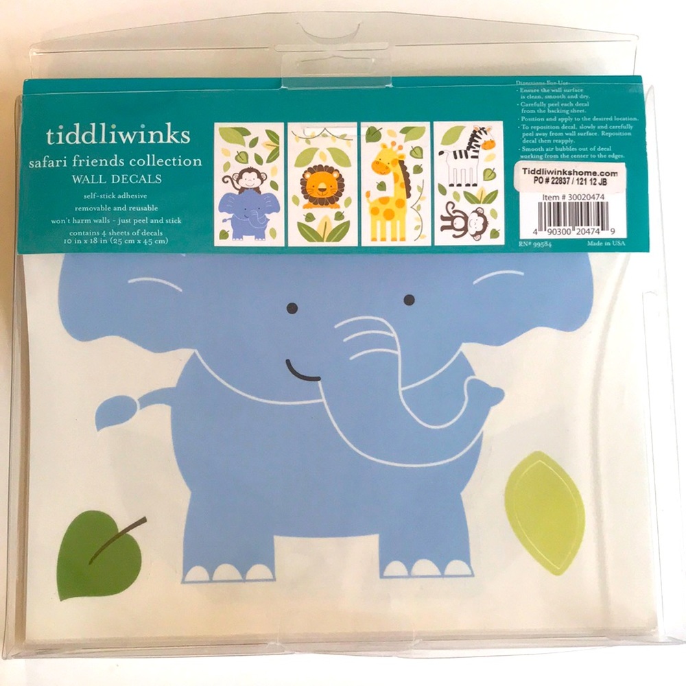 Safari self-stick adhesive wall decals set